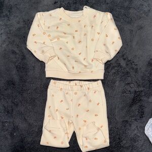 Cloud Island Cream and Orange Kids Matching Set